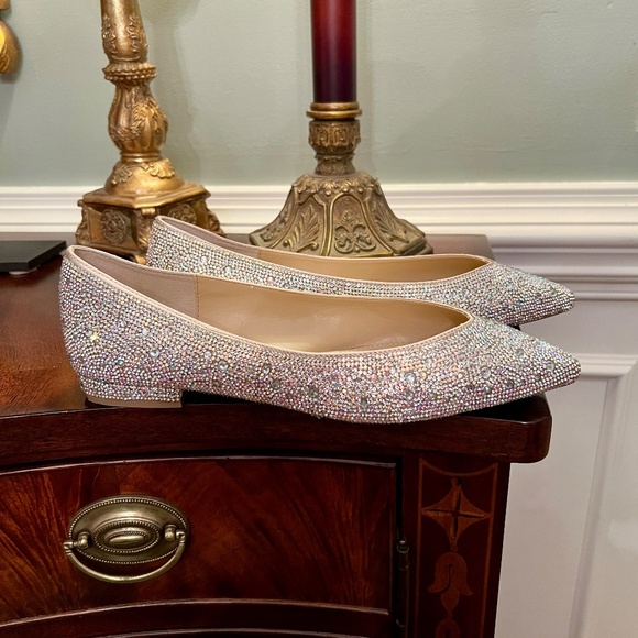 Betsey Johnson Jude Rhinestone Jeweled Crystal Pointed Toe Ballet Flats Size 11 - Picture 3 of 7